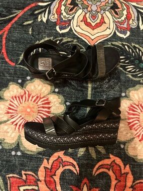 🖤 Kanna Platform Sandals Black Espadrille Spain 37